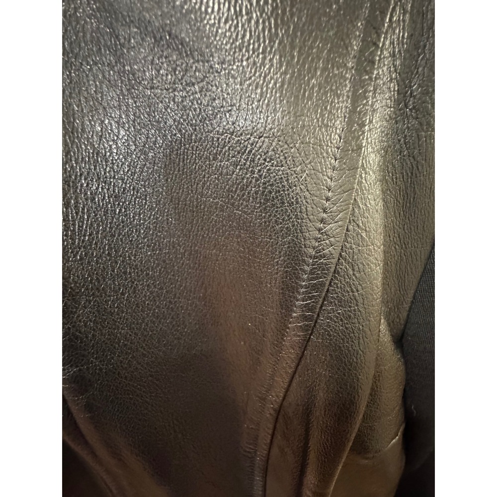 Razooks Womens Black Leather Knit Mixed Media Zip Front Jacket Size 6 - Picture 4 of 12